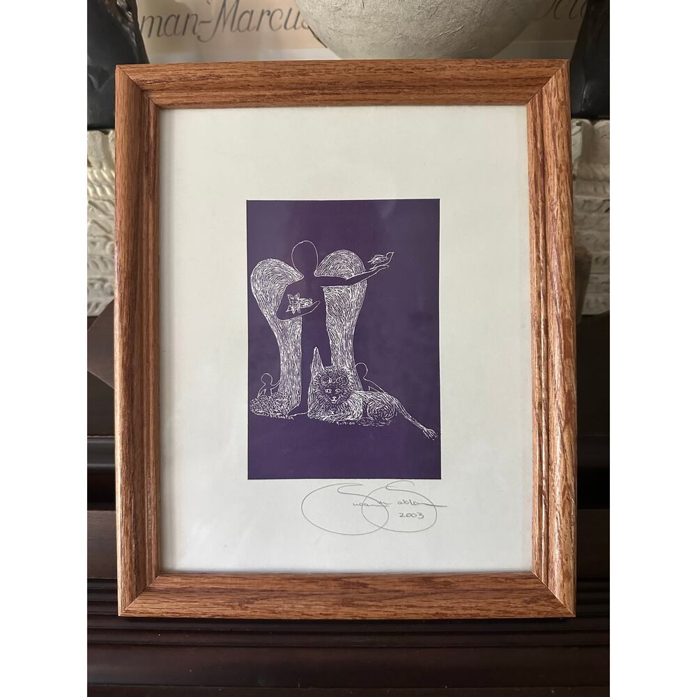 Signed numbered framed Print by Susan M. Sablon 2003, A Message of Faith 11x9”